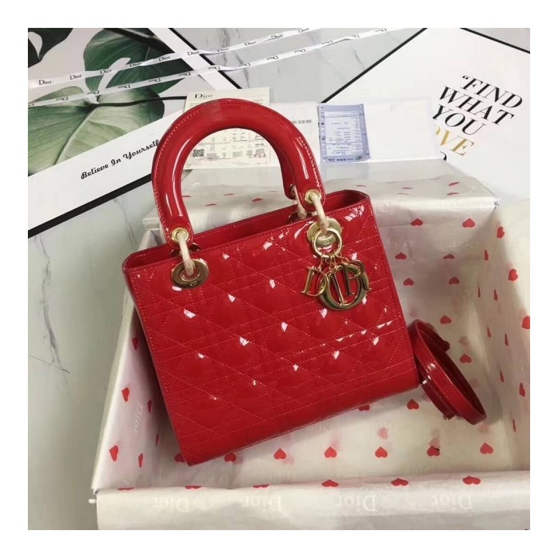 Christian Dior Patent Calfskin Lady Dior Bag M0565
