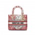 Christian Dior Medium Lady D-Lite Bag Red and White D-Royaume d&#039;Amour Embroidery M0565