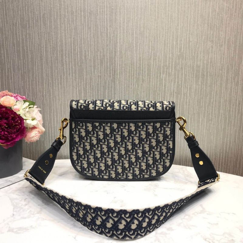 Christian Dior Large Dior Bobby Bag in Blue Dior Oblique Jacquard M9320