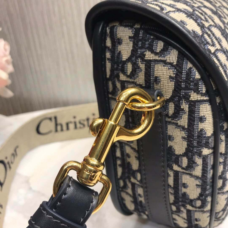 Christian Dior Large Dior Bobby Bag in Blue Dior Oblique Jacquard M9320