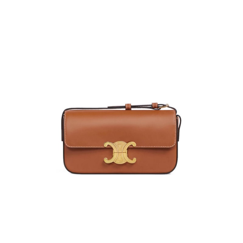 Celine Triomphe Shoulder Bag In Natural Calfskin 194143