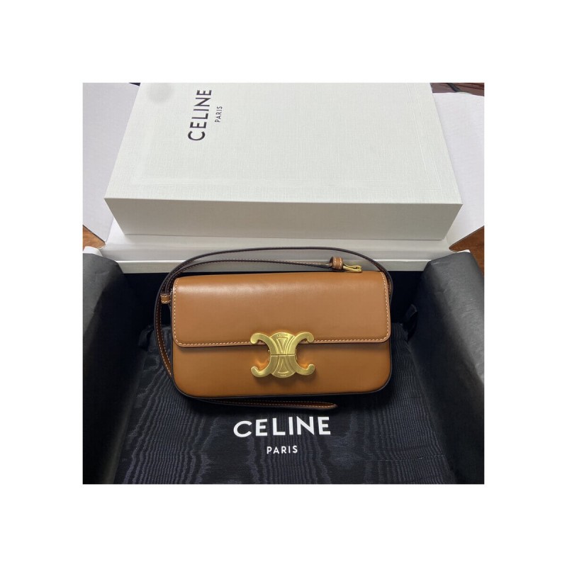 Celine Triomphe Shoulder Bag In Natural Calfskin 194143
