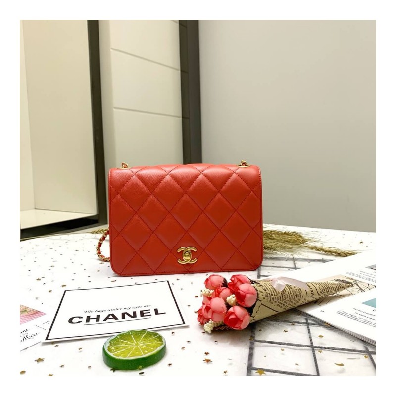 Chanel Calf Leather Single Flap Bag AS8869