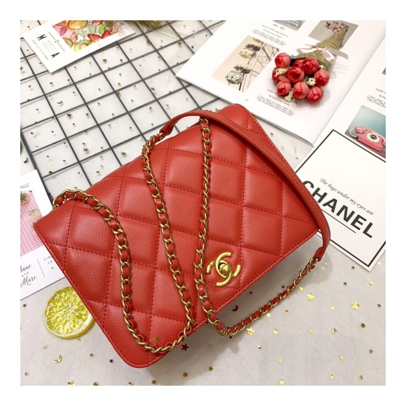 Chanel Calf Leather Single Flap Bag AS8869