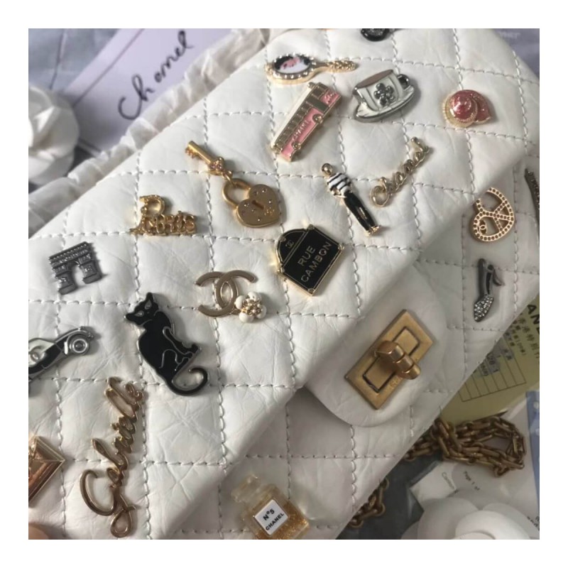 Chanel Aged Calfskin Lucky Charms 2.55 Flap Bag A01112