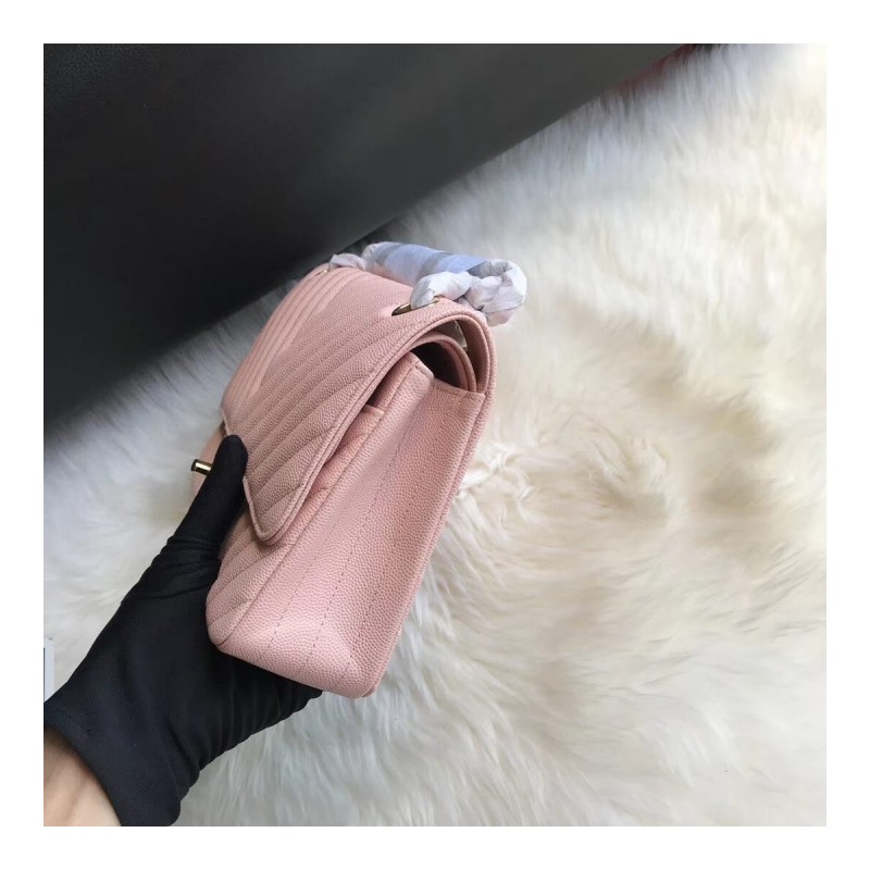 Chanel Chevron Caviar Calfskin Classic Flap Bag A01112