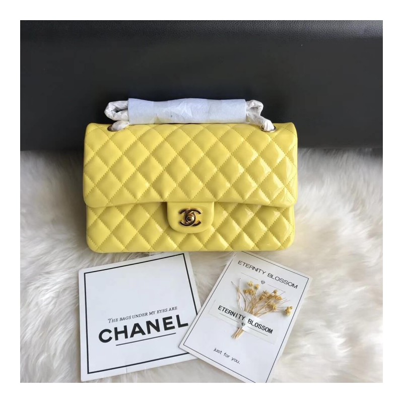 Chanel Pantent Leather Classic Flap Bag A01112