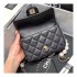 Chanel Small Pearl Logo Strap Flap Bag AS1436 Black