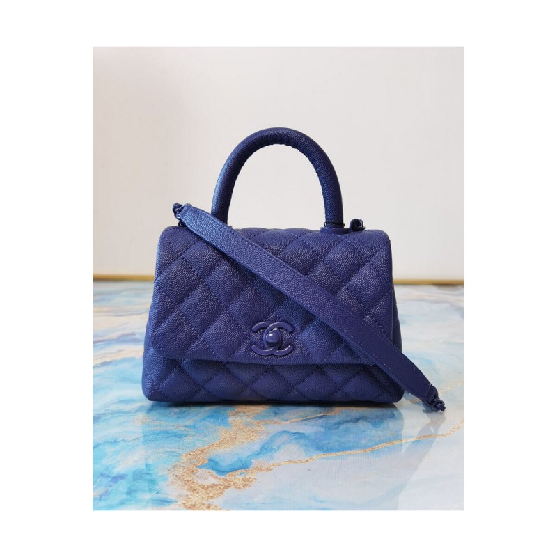 Chanel Mini Coco Handle Ultra Matte Bag in Grained Calfskin AS2215