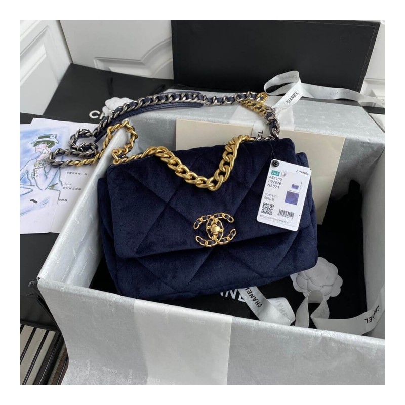 Chanel 19 Small Velvet Flap Bag AS1160