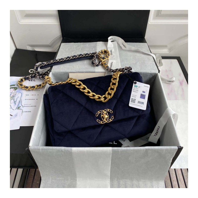 Chanel 19 Large Velvet Flap Bag AS1161