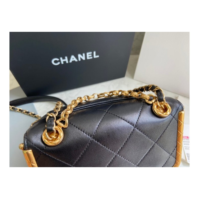 Chanel Lambskin Kiss-Lock Clasp Bag AS1886