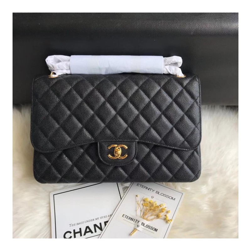 Chanel Caviar Calfskin 30cm Classic Flap Bag A01113