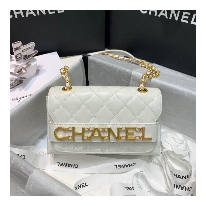 Chanel Front Logo Small Flap Bag AS1490