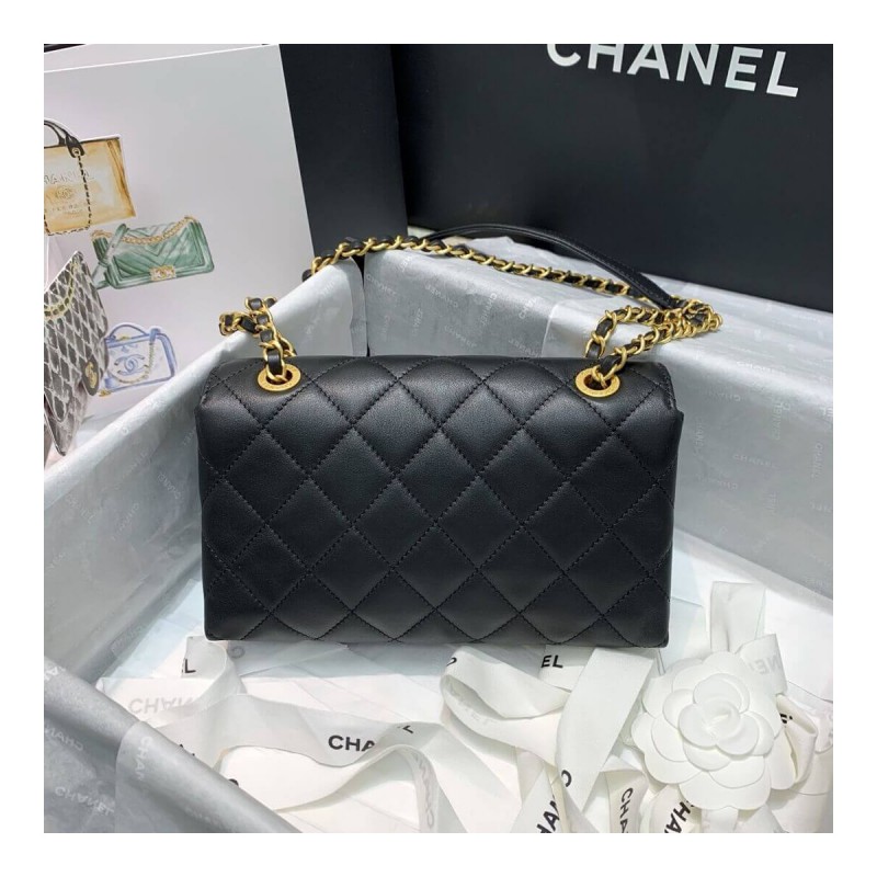 Chanel Front Logo Small Flap Bag AS1490