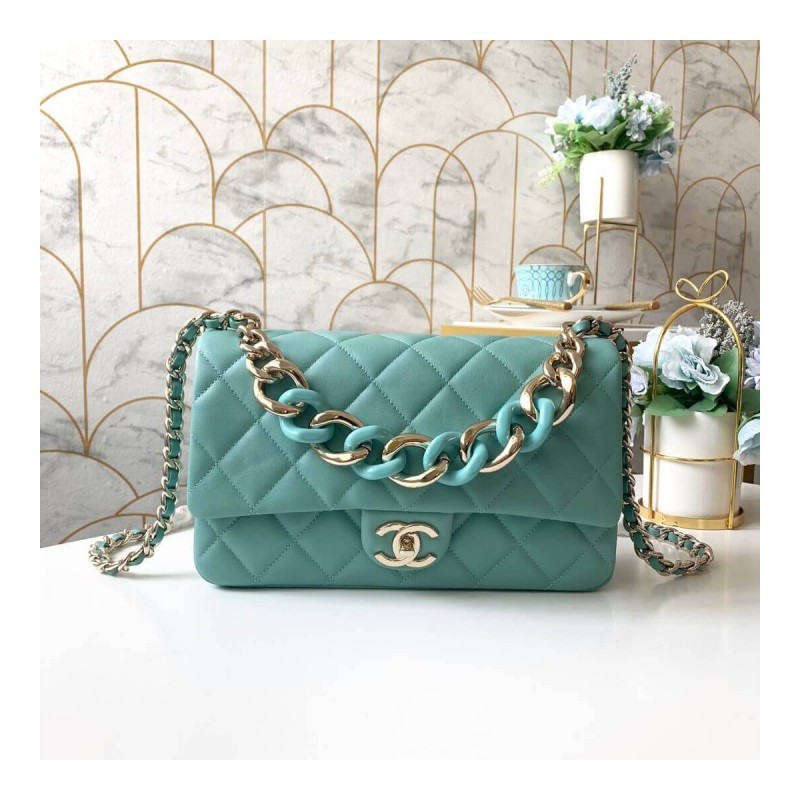 Chanel Flap Bag With Large Bi-Color Chain AS1354