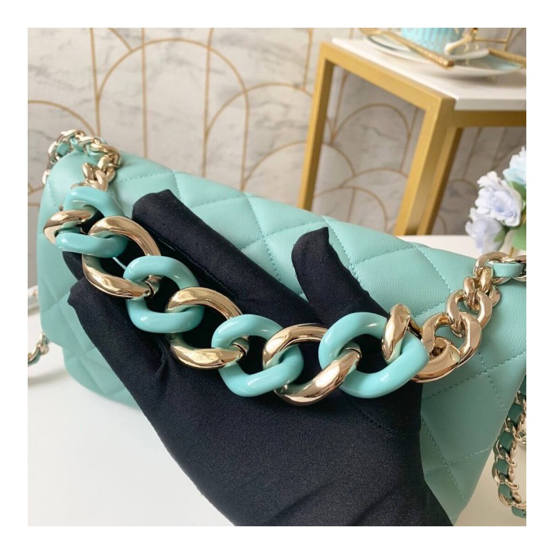 Chanel Flap Bag With Large Bi-Color Chain AS1354