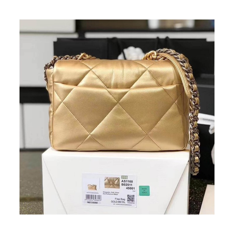 Chanel 19 Flap Bag AS1160 Gold