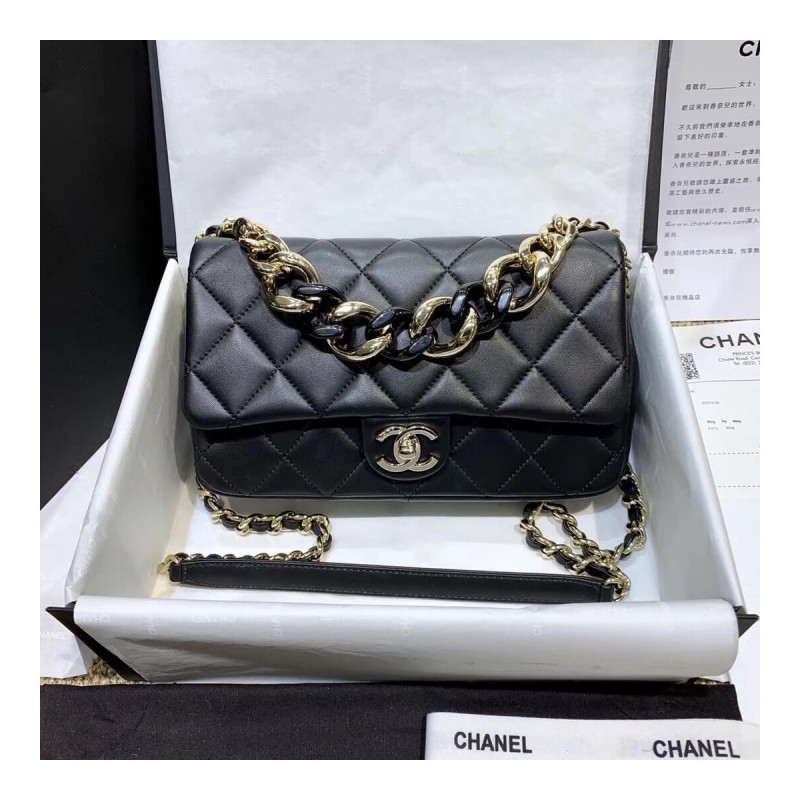 Chanel Flap Bag With Large Bi-Color Chain AS1353