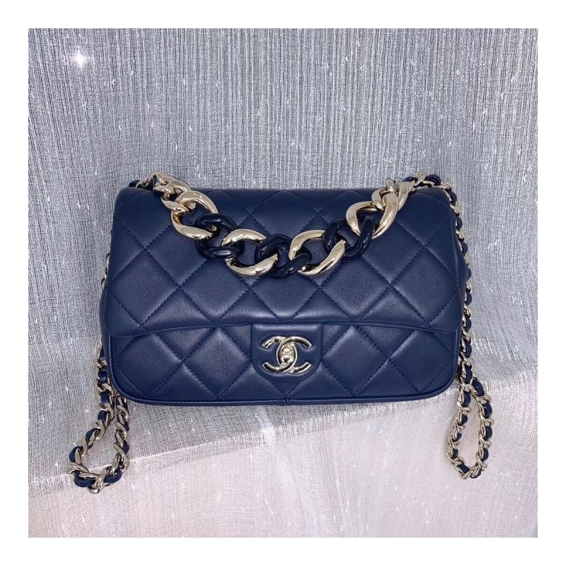 Chanel Flap Bag With Large Bi-Color Chain AS1353