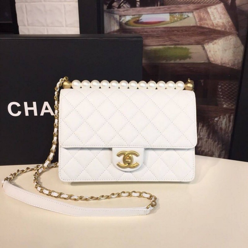 Chanel Pearl Chain Flap Bag  AS0585