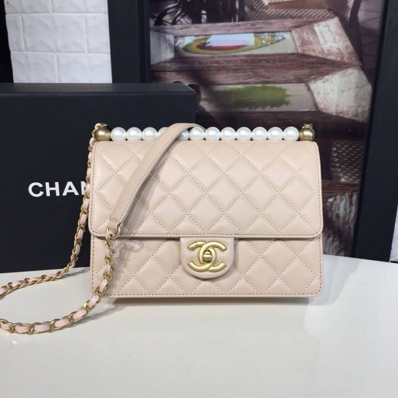 Chanel Pearl Chain Flap Bag  AS0585