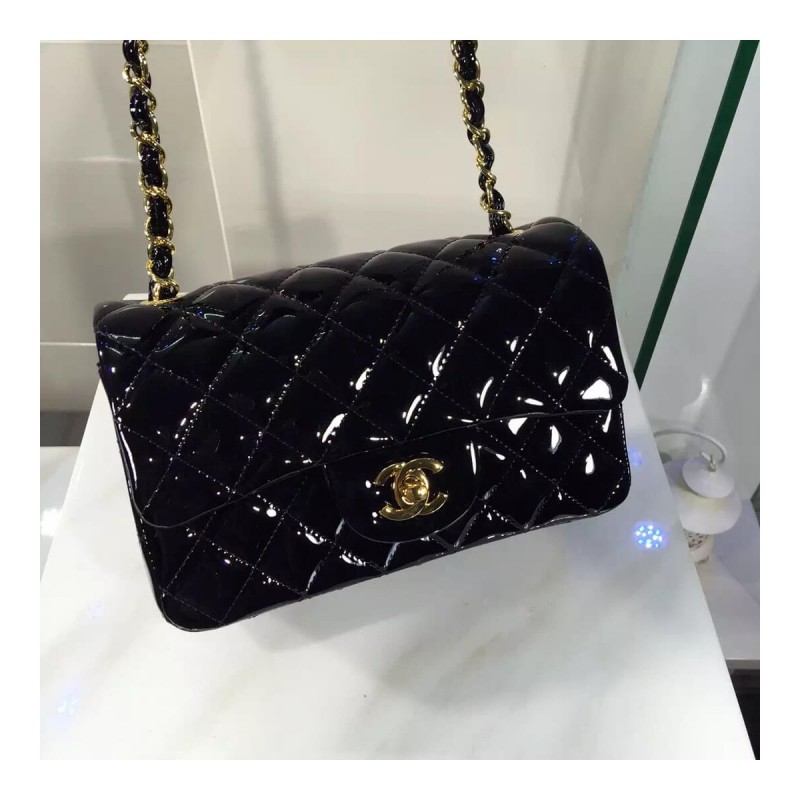 Chanel Pantent Leather 20cm Classic Flap Bag 1116