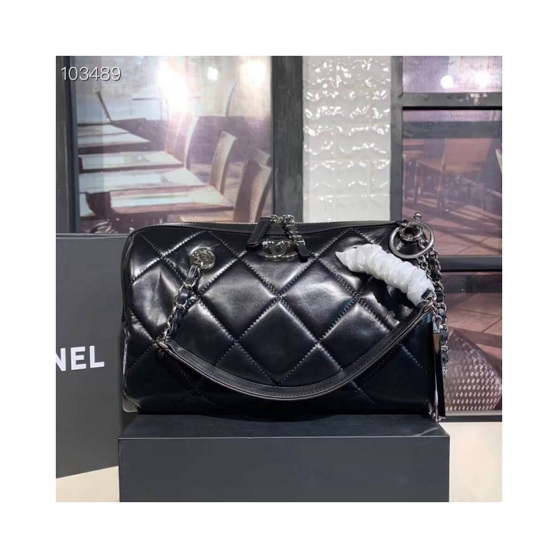 Chanel Small Bowling Bag in Calfskin AS1321