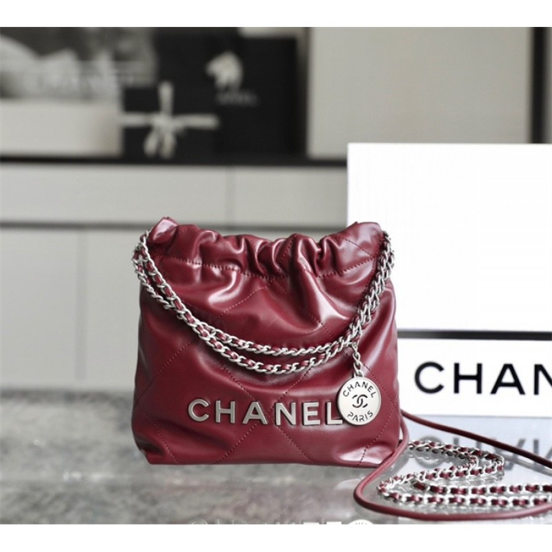 Chanel 22 mini Handbag AS3980 Crimson