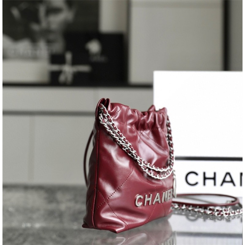 Chanel 22 mini Handbag AS3980 Crimson