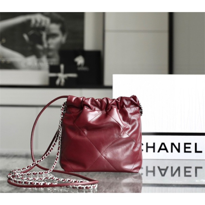 Chanel 22 mini Handbag AS3980 Crimson