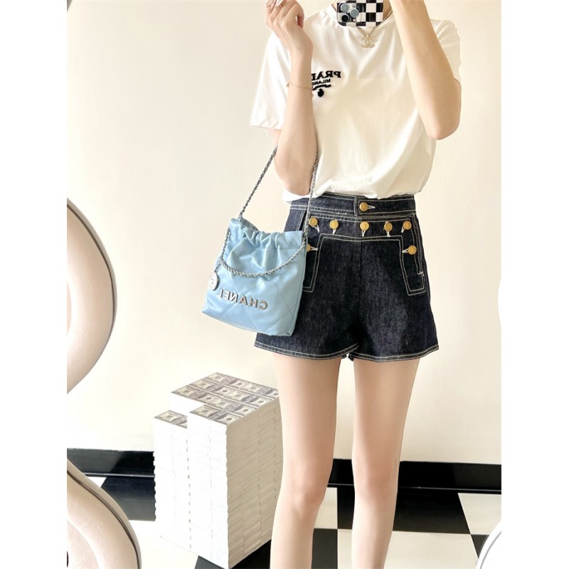 Chanel 22 mini Handbag AS3980 Light blue