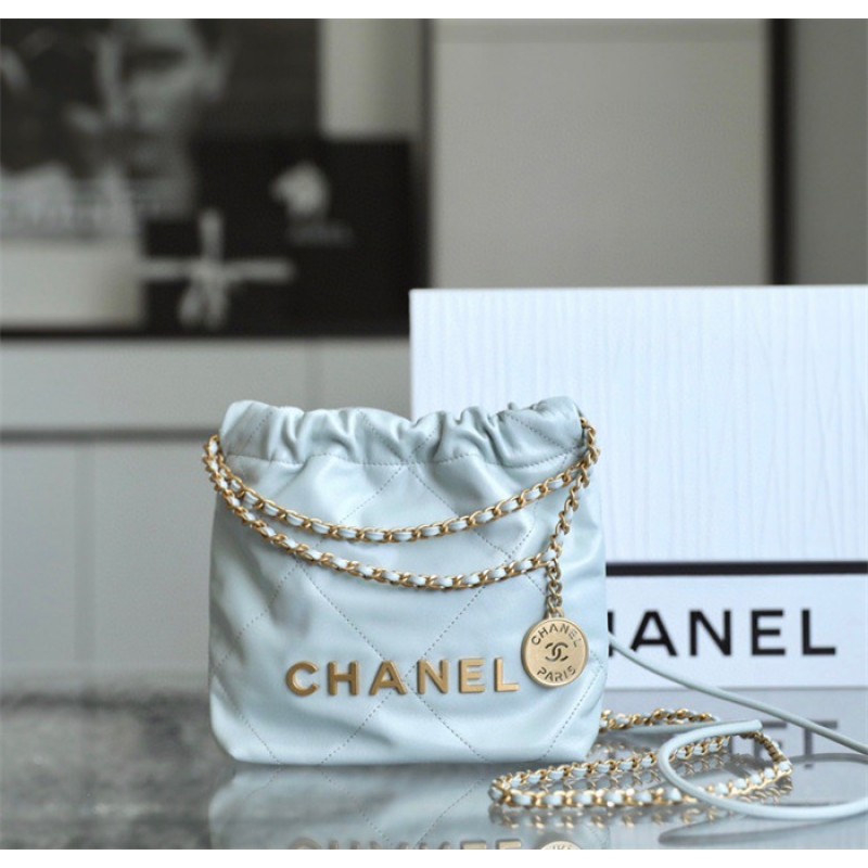 Chanel 22 mini Handbag AS3980 Haze blue