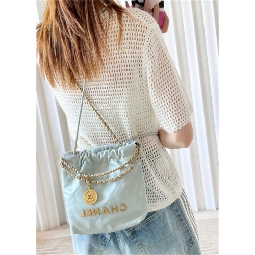 Chanel 22 mini Handbag AS3980 Haze blue