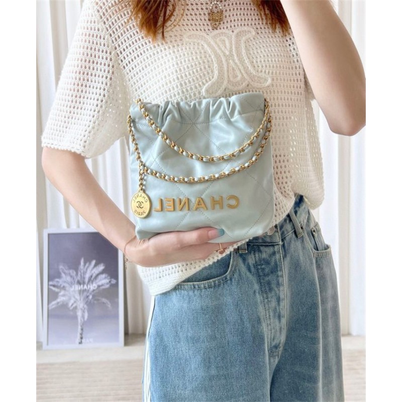 Chanel 22 mini Handbag AS3980 Haze blue