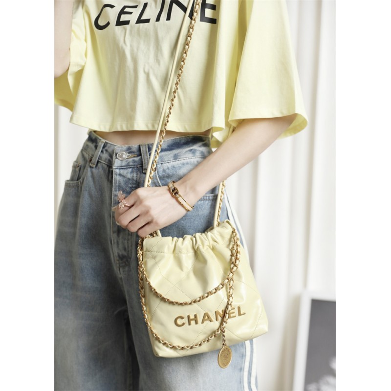 Chanel 22 mini Handbag AS3980 Yellow