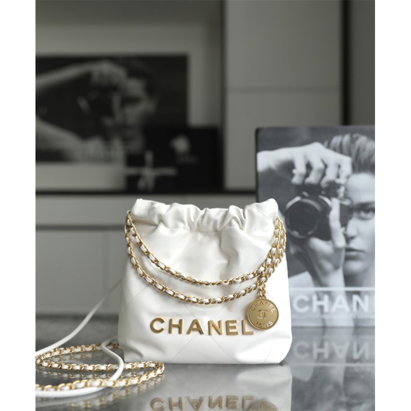 Chanel 22 mini Handbag AS3980 White