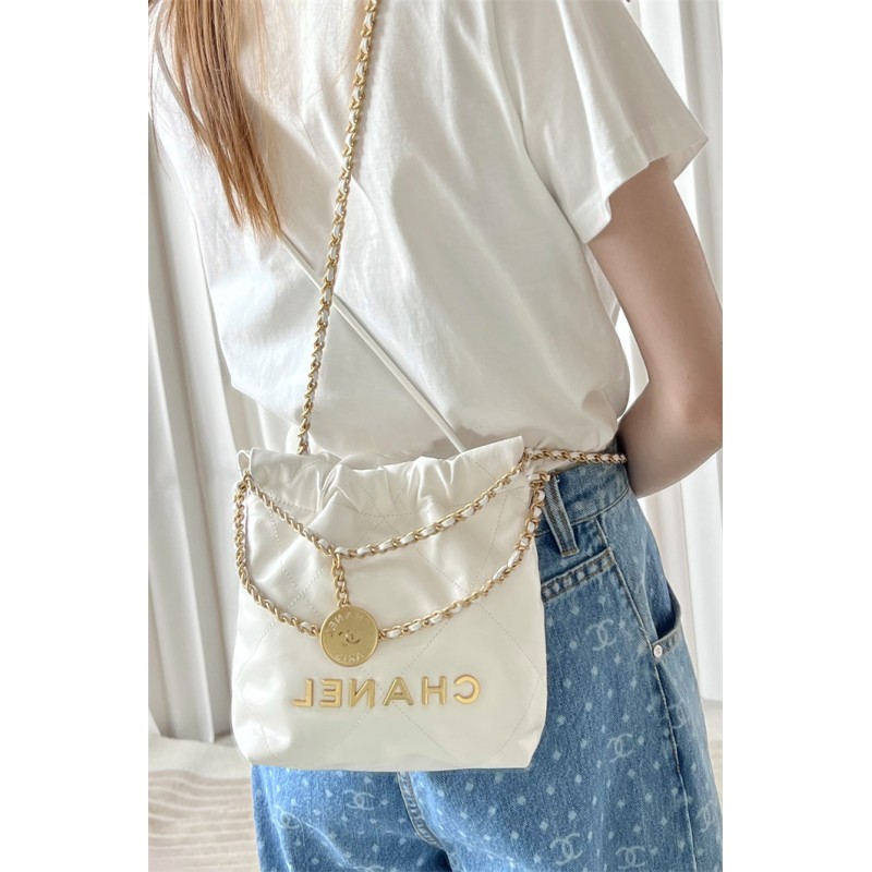 Chanel 22 mini Handbag AS3980 White
