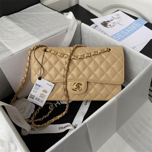 Chanel Caviar Calfskin Classic Flap Bag  A01112Beige