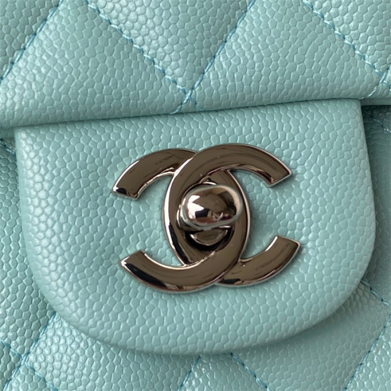 Chanel Caviar Calfskin Classic Flap Bag A01112Light Blue