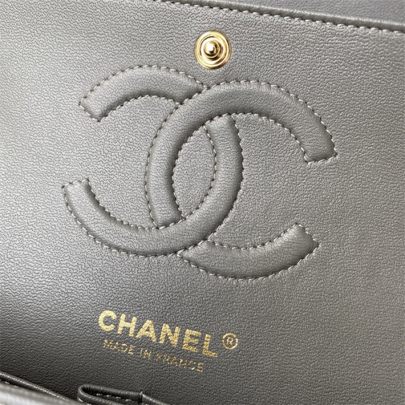Chanel Lambskin Leather Classic Flap Bag A01112Grey