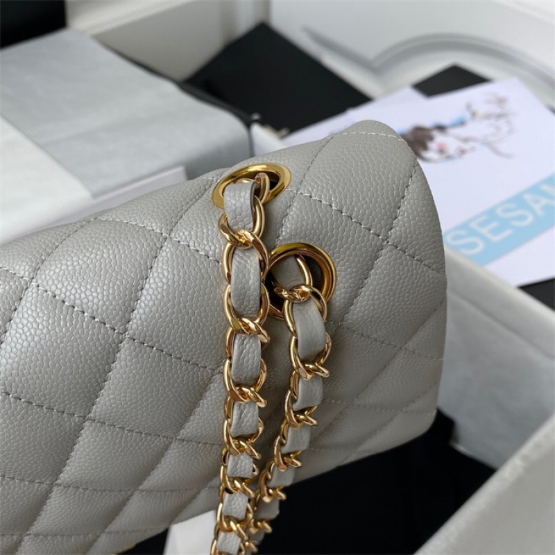 Chanel Caviar Calfskin Classic Flap Bag A01112Light Grey