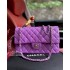 Chanel Lambskin Leather Classic Flap Bag A01112Purple