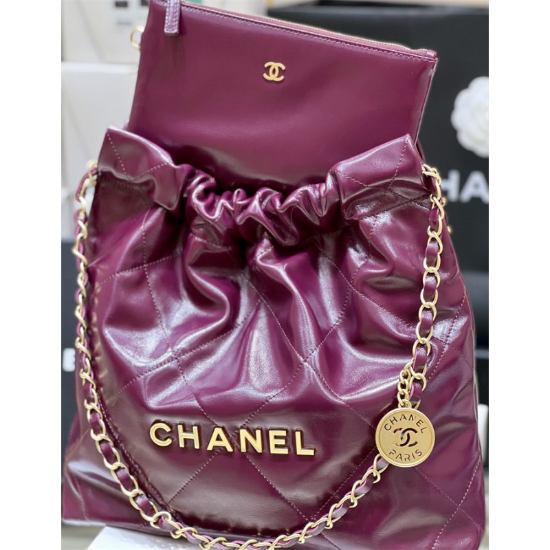 Chanel 22 Small Handbag AS3260Claret