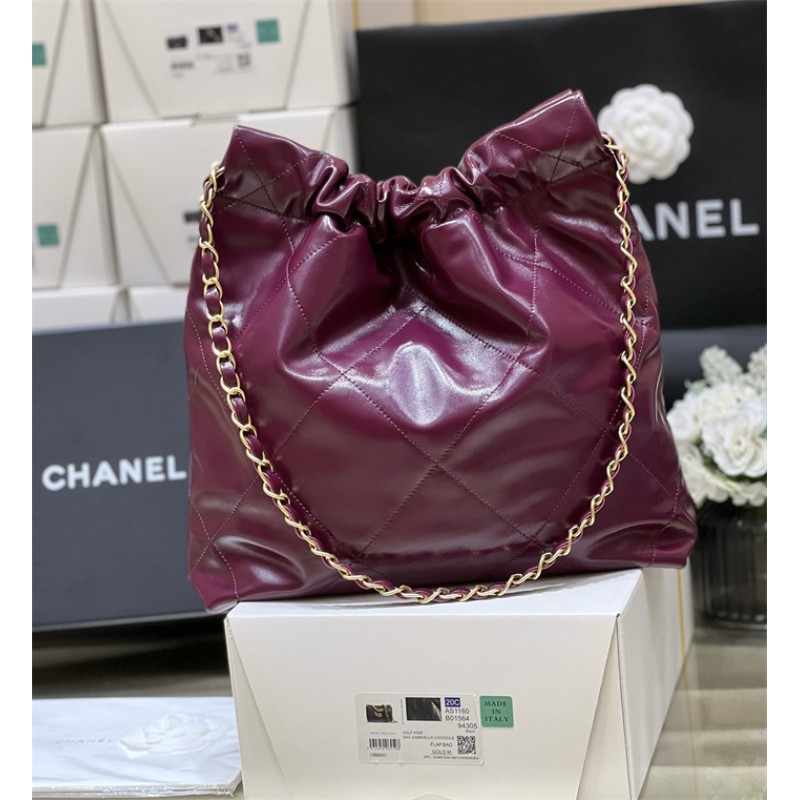 Chanel 22 Small Handbag AS3260Claret
