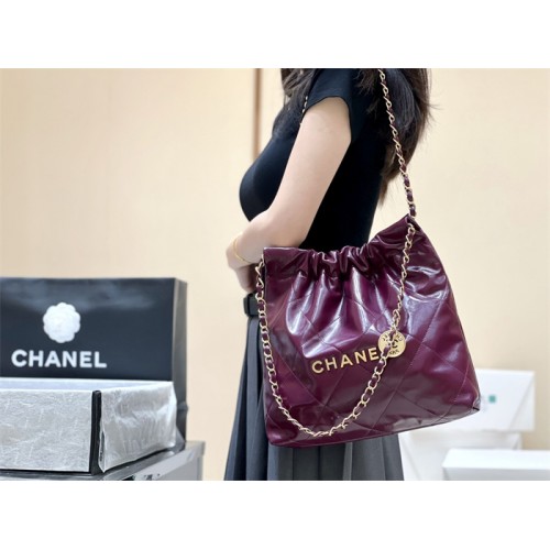 Chanel 22 Small Handbag AS3260Claret