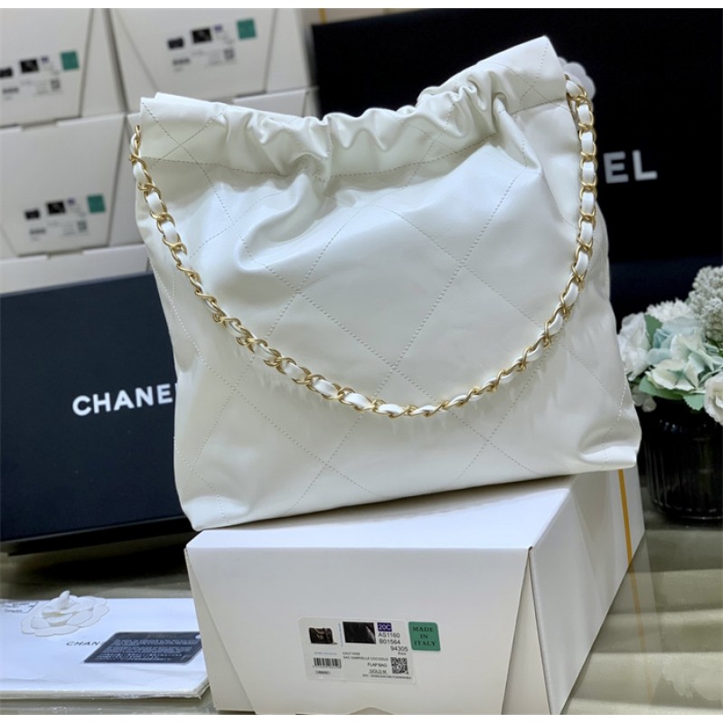 Chanel 22 Small Handbag AS3260White01