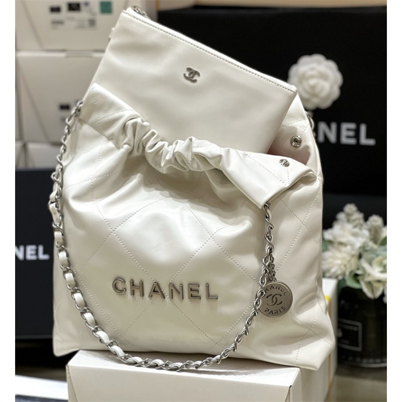 Chanel 22 Small Handbag AS3260White03