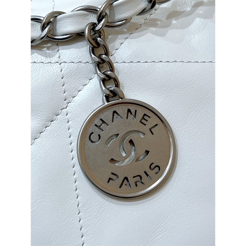 Chanel 22 Small Handbag AS3260White03