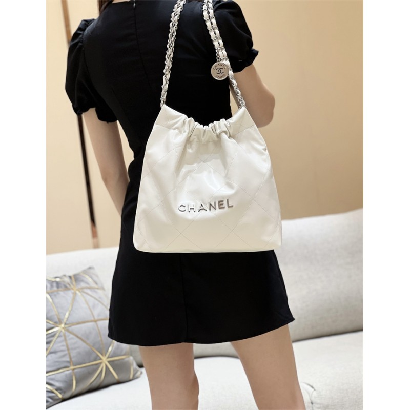 Chanel 22 Small Handbag AS3260White03